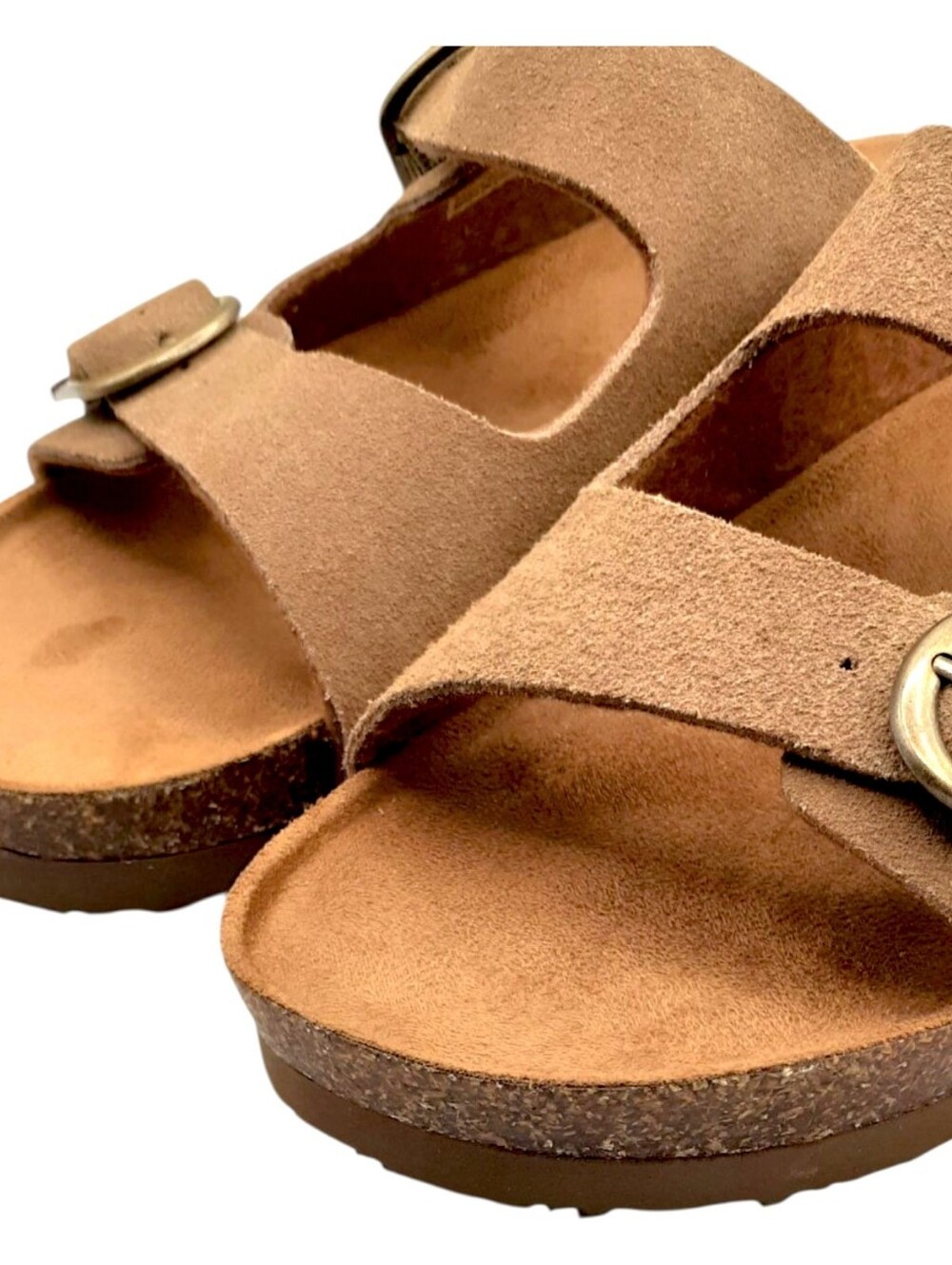 Women's Hand-made Eastland Cambridge Slide Sandal in Khaki Suede Size 10 - Picture 2 of 6